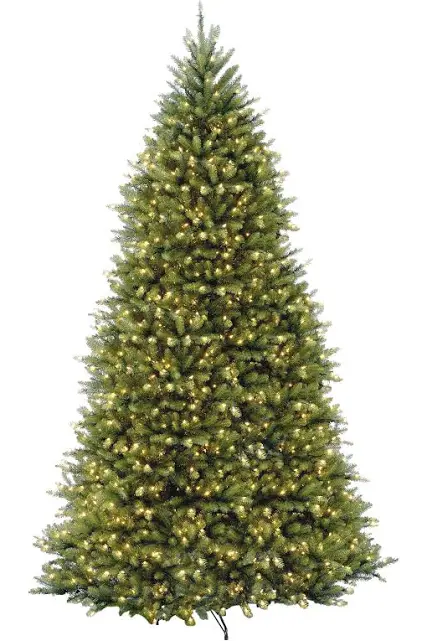 Lit & Lovely Trees, 7.5 ft Pre-Lit Artificial Christmas Tree with Ornaments